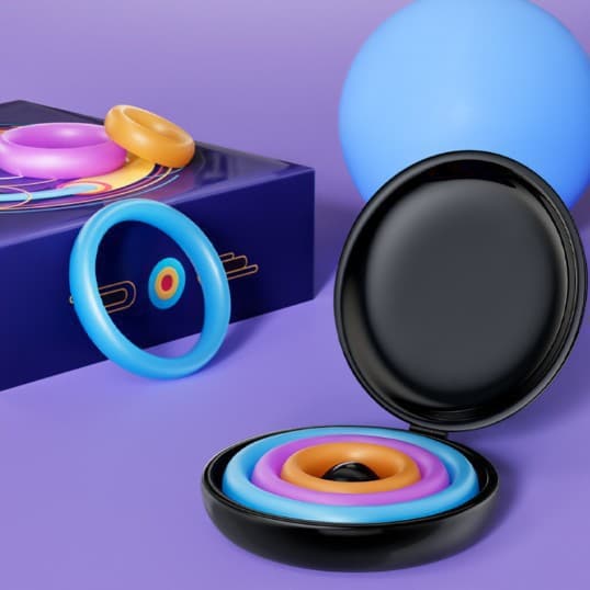 Cock/Penis Ring Men Sex Toys - Colored Tension Silicone Cock Ring Set with 3 Pcs Different Sizes