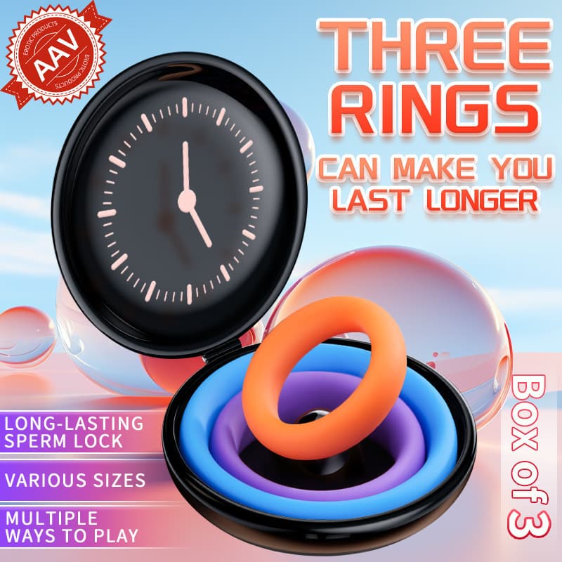 Cock/Penis Ring Men Sex Toys - Colored Tension Silicone Cock Ring Set with 3 Pcs Different Sizes
