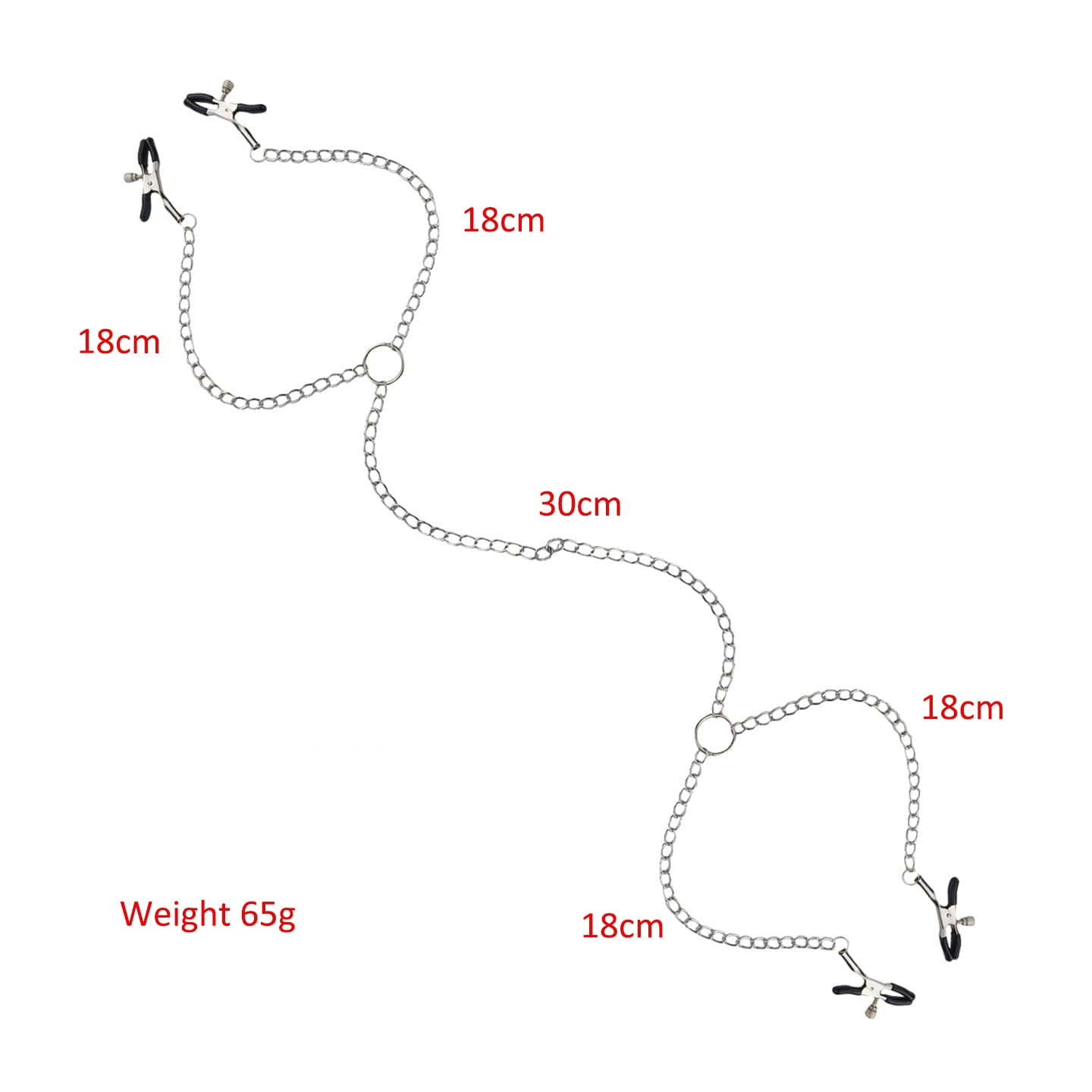 Chain + clips + bell, relaxation toy for couples