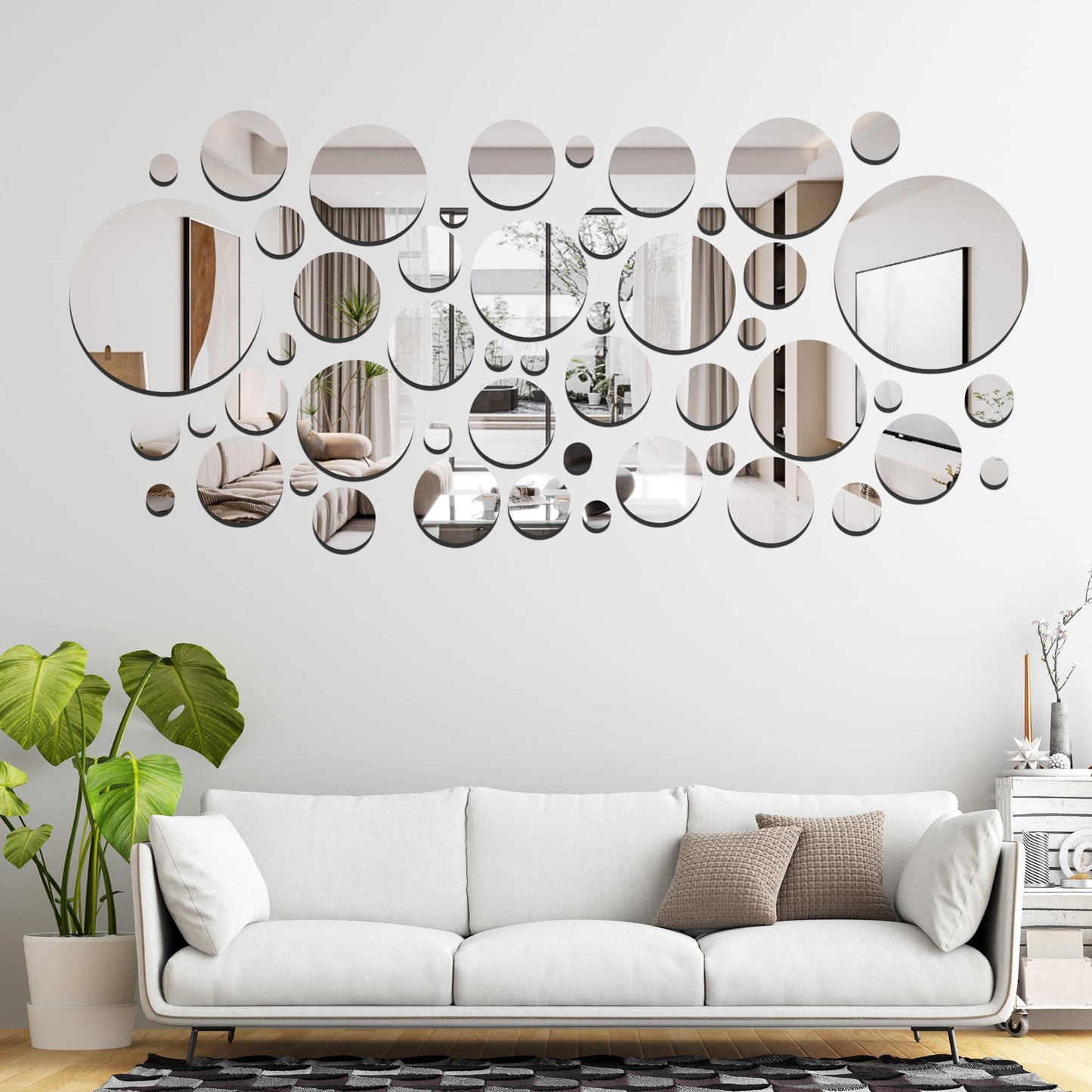 Acrylic Mirror Wall Sticker, Oval Soft Mirror for Living Room, Bathroom & Bedroom