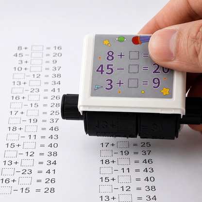 📚Math Roller Stamp – Addition, Subtraction, Multiplication & Division, Auto-Generate Practice Questions for Kids