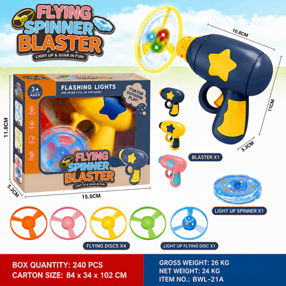 🐱Interactive LED Flying Disc Launcher – Disc & Spinning Top 2-in-1, for Cats & Dogs