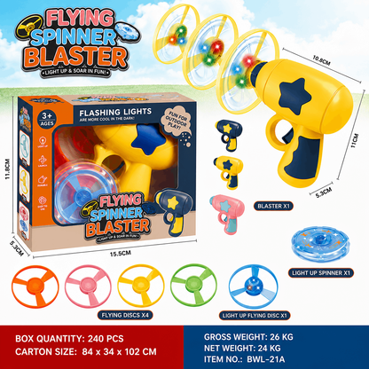 🐱Interactive LED Flying Disc Launcher – Disc & Spinning Top 2-in-1, for Cats & Dogs