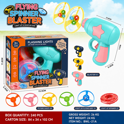 🐱Interactive LED Flying Disc Launcher – Disc & Spinning Top 2-in-1, for Cats & Dogs