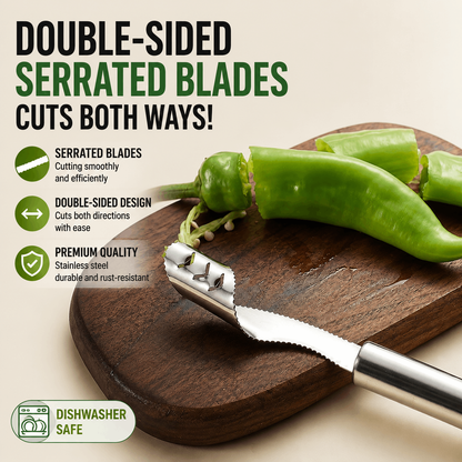 🌶️Chili & Pepper Seed Remover – Quick Seed Removal for Curry Prep, No Mess, Save Time in the Kitchen