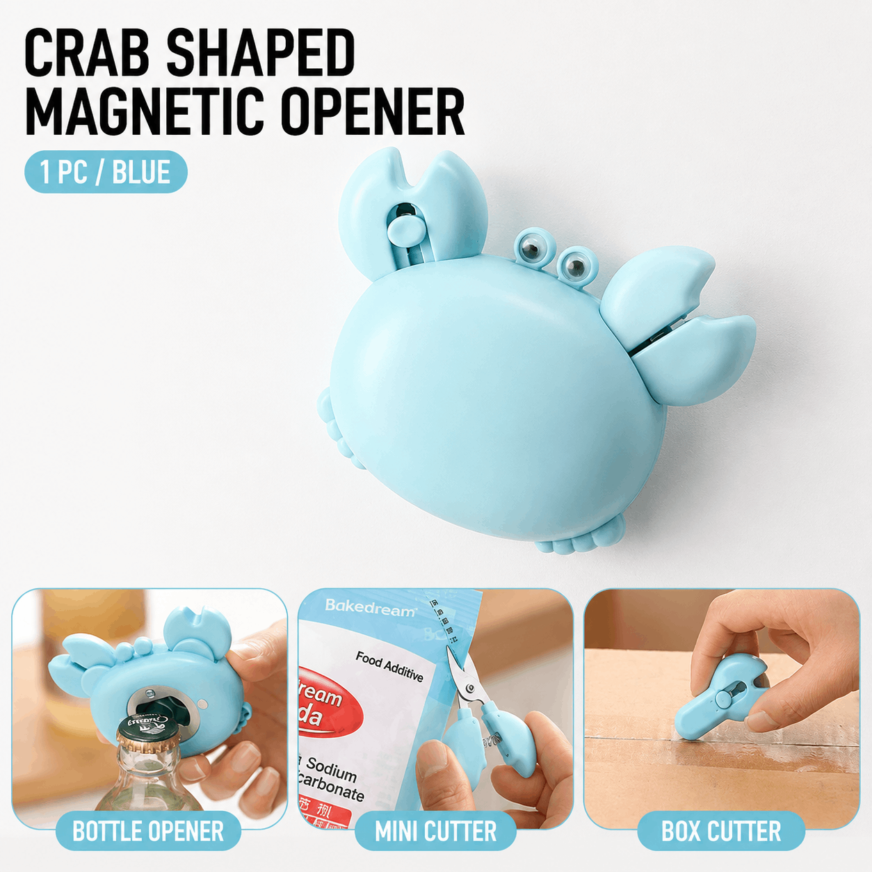 🦀 Multifunctional Magnetic Crab Bottle Opener