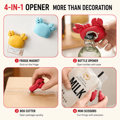 🦀 Multifunctional Magnetic Crab Bottle Opener