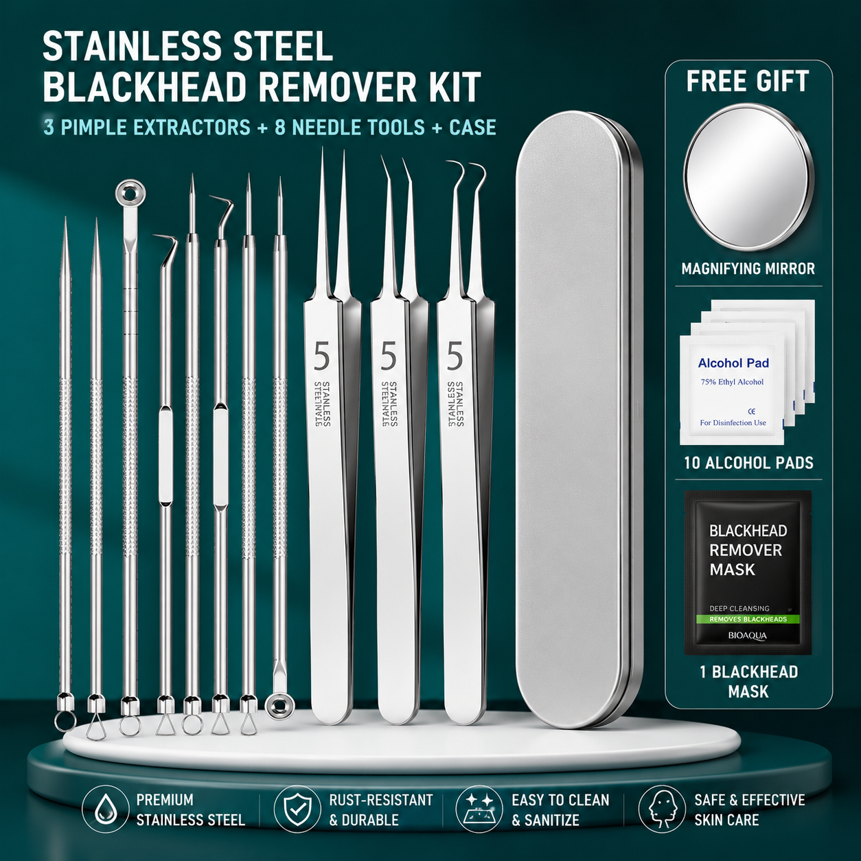 Blackhead & Pimple Remover Kit – Clean Pores, Remove Blackheads & Blemishes Easily