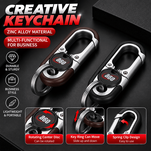 Dual-Ring Metal Keychain – Clip to Belt or Bag, Keeps Keys Secure