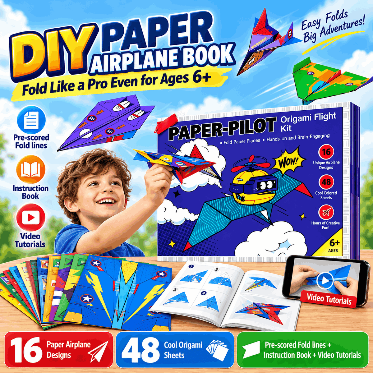 Creative DIY Paper Airplane Set For Kids