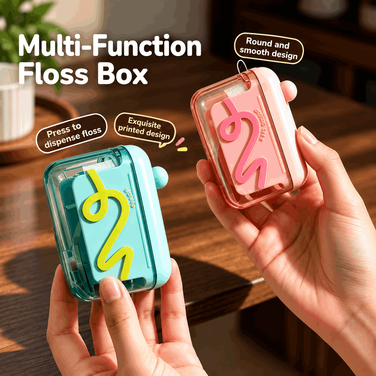 Automatic Floss Box – 60 Picks, One-Press, Portable