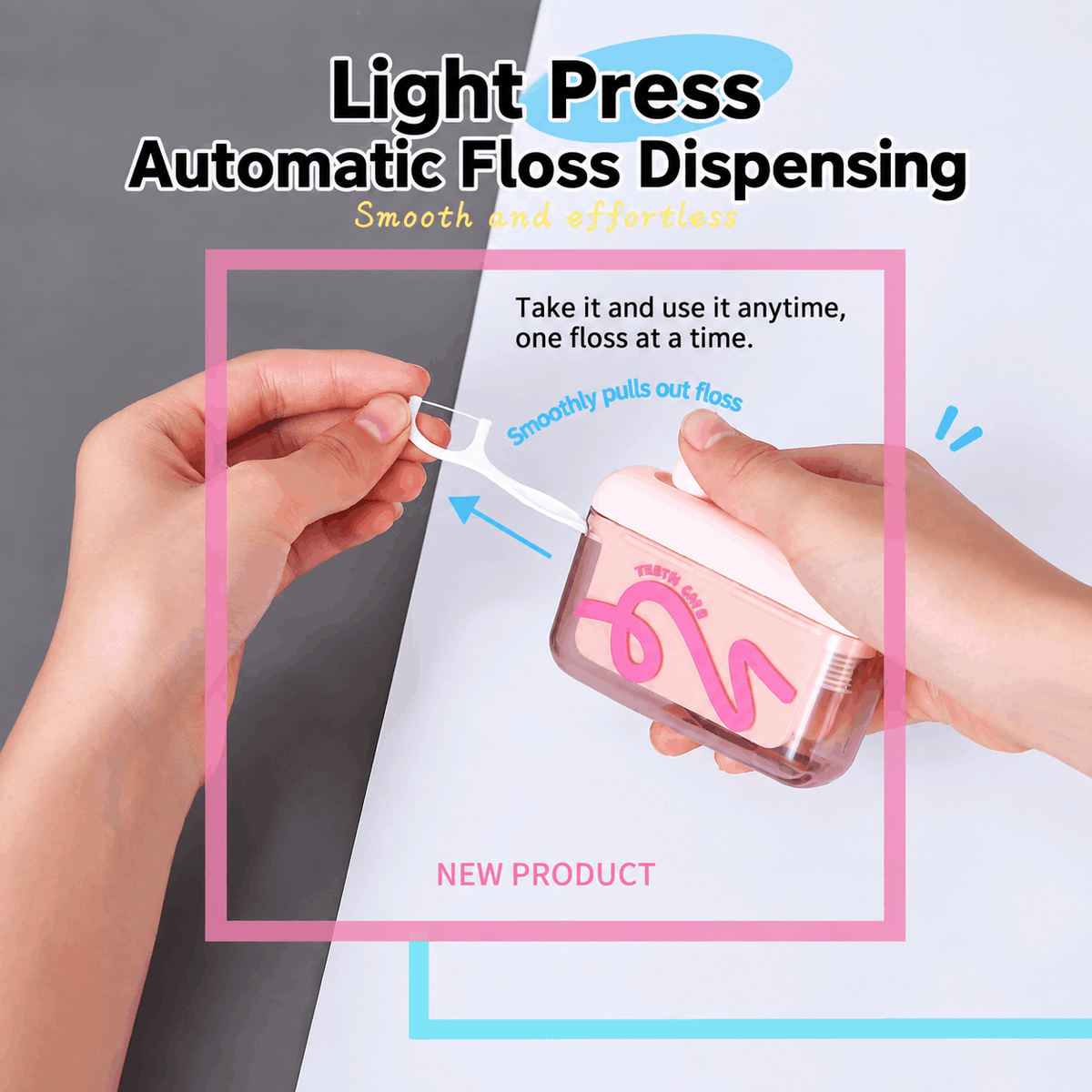 Automatic Floss Box – 60 Picks, One-Press, Portable