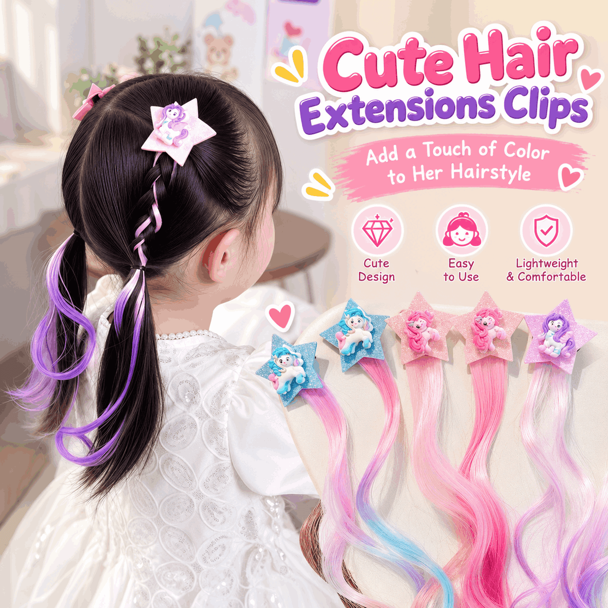 Kids Braided Hair Clip – Instant Braid Hairpiece, Cute & Playful Hair Accessory for Girls