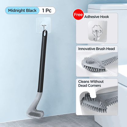 Silicone Toilet Brush – Silicone Head Won't Scratch, Reaches Corners & Gaps