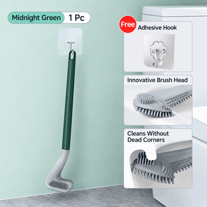 Silicone Toilet Brush – Silicone Head Won't Scratch, Reaches Corners & Gaps