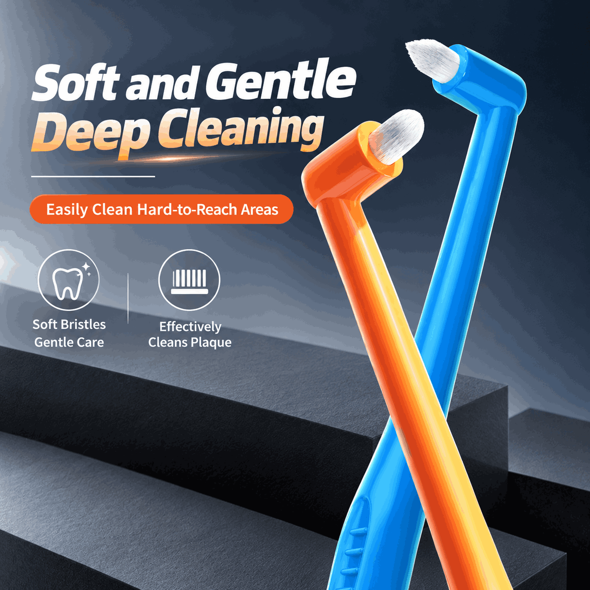 2-Pack Orthodontic Toothbrush – Soft Bristles for Braces