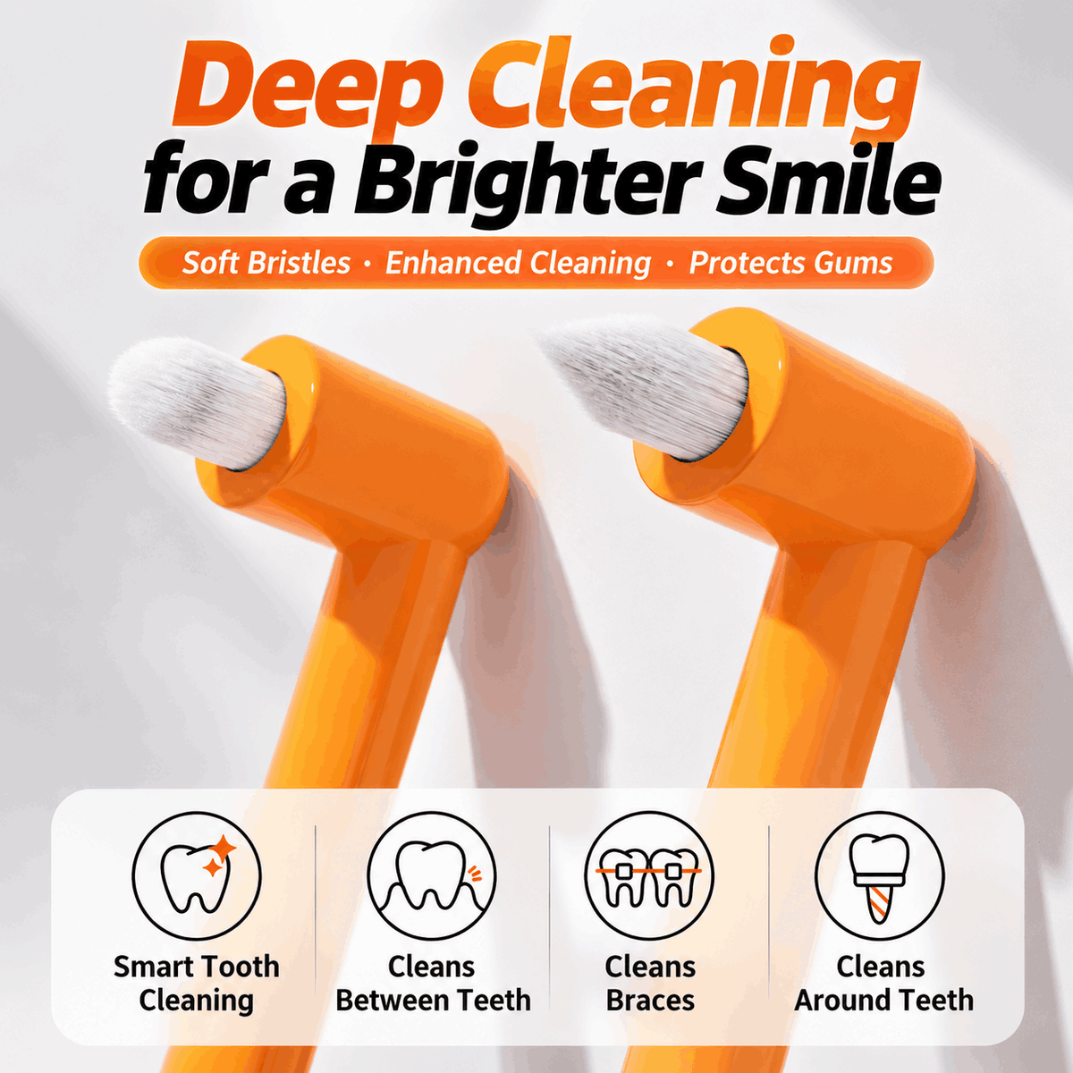 2-Pack Orthodontic Toothbrush – Soft Bristles for Braces
