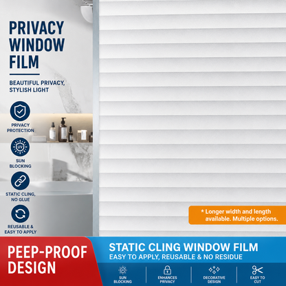 Vintage Printed Window Privacy Film, Static Cling No-Glue Window Sticker, Spray Water Before Application
