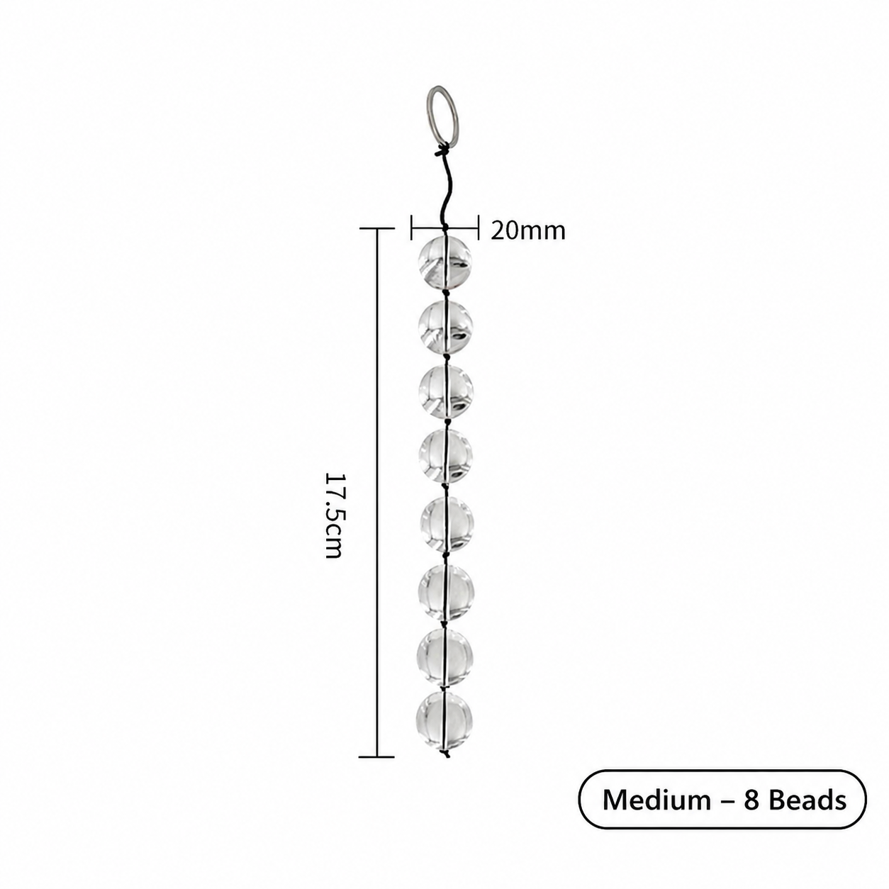 Glass Bead String for Couples, Smooth Crystal Bead Chain for Adult Couples