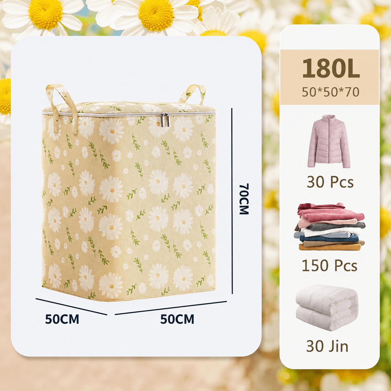 Extra Large Foldable Storage Box – Closet Organizer, Laundry Basket, Quilt Storage Bag, Space-Saving for Bedroom & Dorm