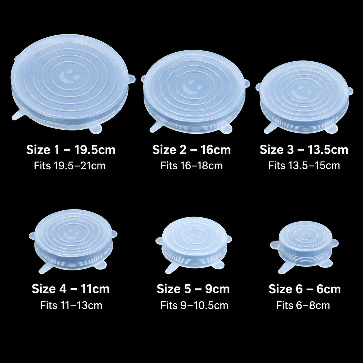 Multifunctional Silicone Food Storage Lids – Airtight & Leak-Proof, Heat & Cold Resistant, 6-Piece Set