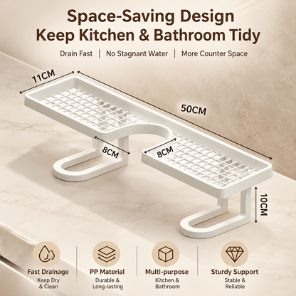 No-Drill Kitchen Sink Sponge Holder & Drain Rack