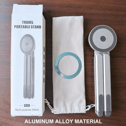 Magnetic Aluminum Stand – Universal for Phone, Tablet & Laptop, Also Doubles as Selfie Stick