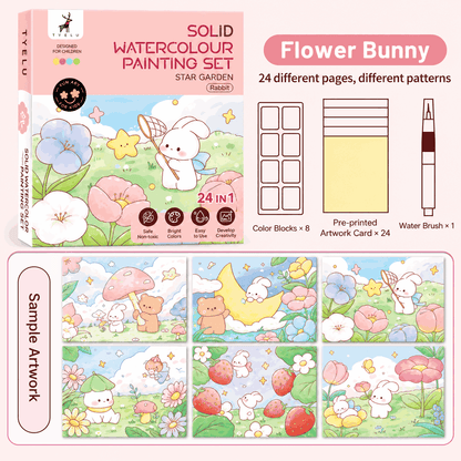 Kids Watercolor Book – 8 Colors, Water Pen Included, Washable, Doubles as Bookmarks