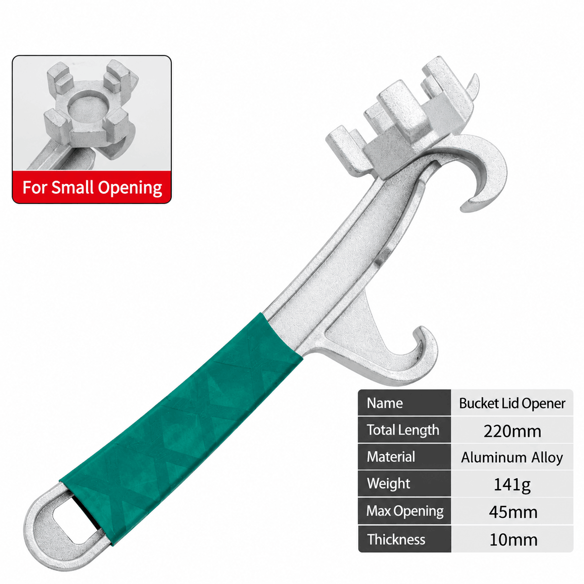 Aluminum Bucket Opener – Opens, Pries & Twists, Fits Paint & Chemical Buckets