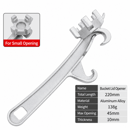 Aluminum Bucket Opener – Opens, Pries & Twists, Fits Paint & Chemical Buckets
