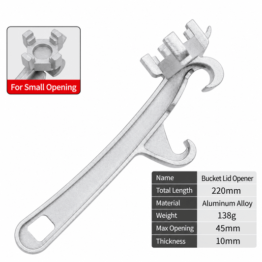 Aluminum Bucket Opener – Opens, Pries & Twists, Fits Paint & Chemical Buckets