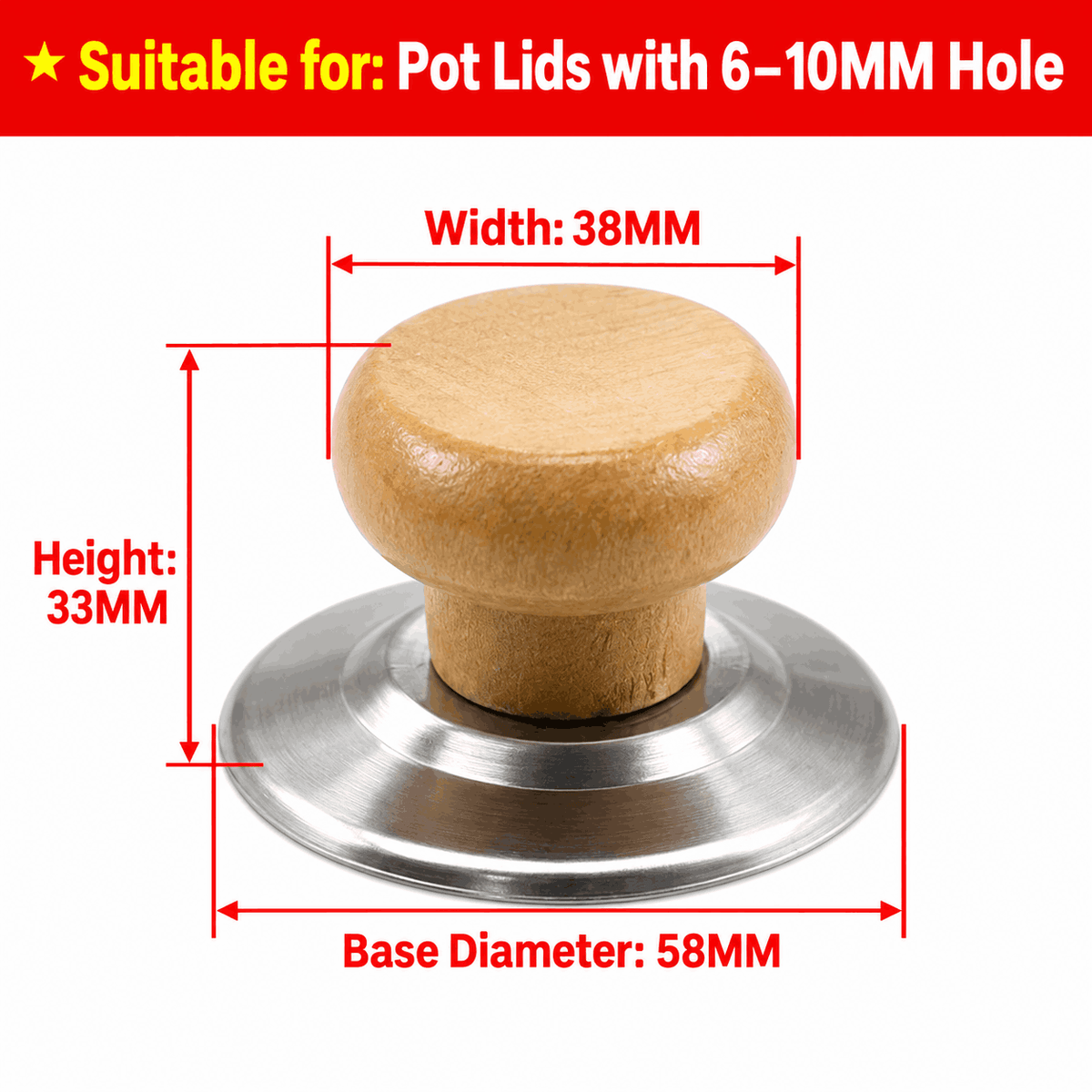 2-Pack Anti-Scald Lid Handle – Replacement Knob for Pots & Pans