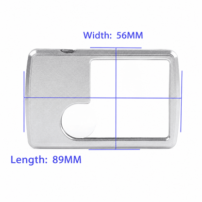 Card-Style Magnifying Glass – Slim with Light, Clear for Small Text
