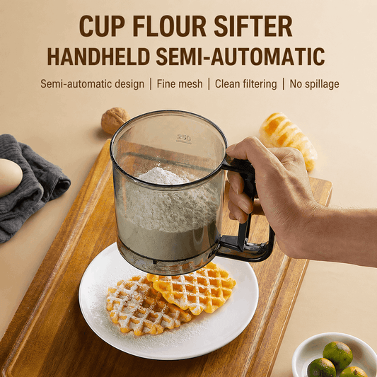 Semi-Automatic Sifter – Press to Sift, Easy for Flour & Spices