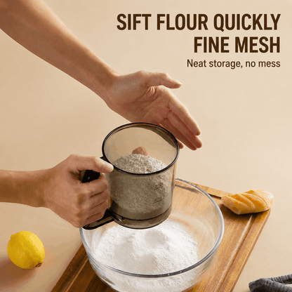 Semi-Automatic Sifter – Press to Sift, Easy for Flour & Spices