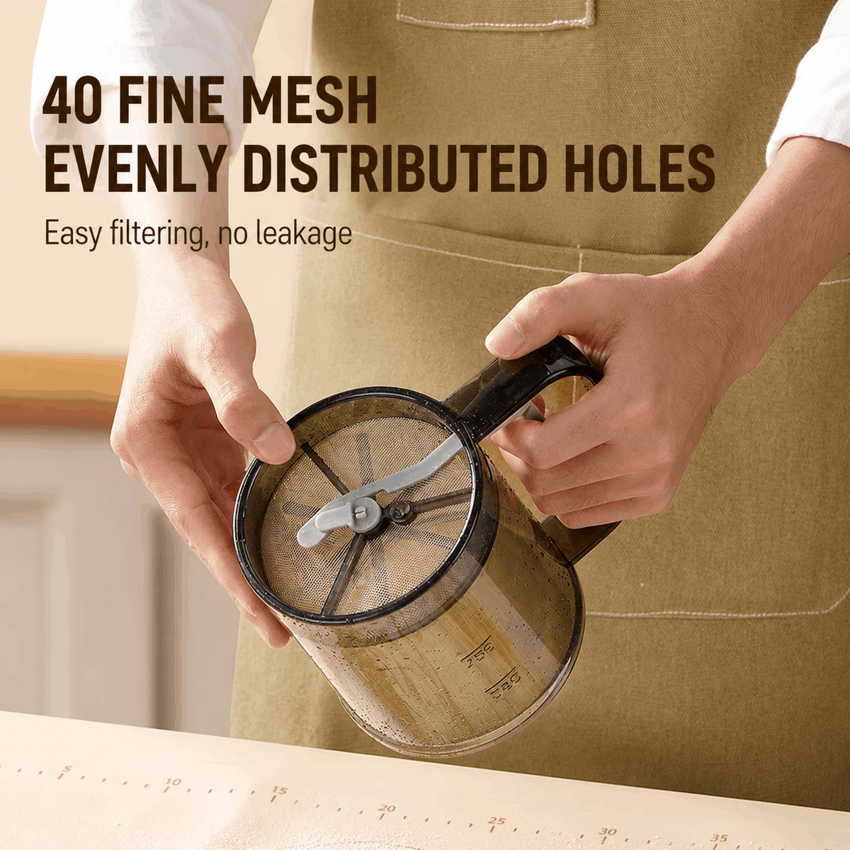 Semi-Automatic Sifter – Press to Sift, Easy for Flour & Spices