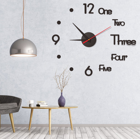DIY Acrylic Wall Clock Sticker, Silent Minimalist Wall Clock for Living Room, Study & Bedroom