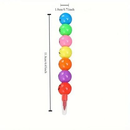 【5 PCS】Colorful Cartoon Face Crayons – Fun Gourd-Shaped Design