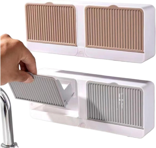 Wall-Mounted Flip-Top Soap Box – Drainable & No-Drill