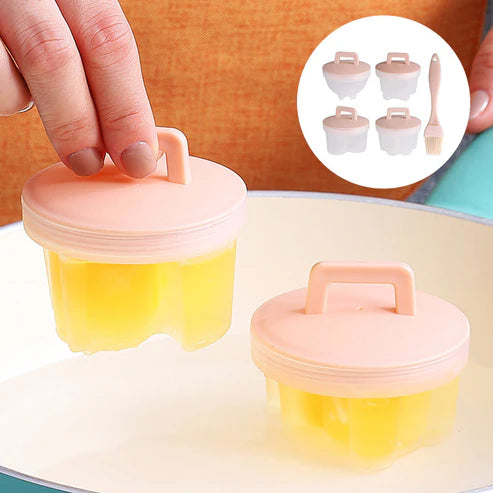 Cute Boiled Egg Mold 4 PCS-Set With Brush