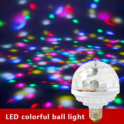 Colorful automatically rotating LED bulb