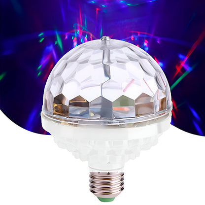 Colorful automatically rotating LED bulb