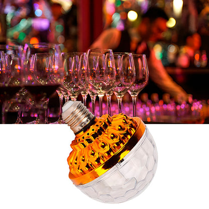 Colorful automatically rotating LED bulb