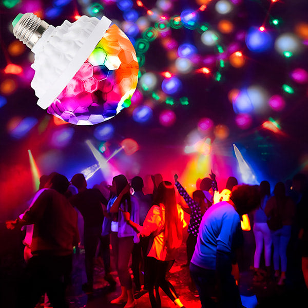 Colorful automatically rotating LED bulb