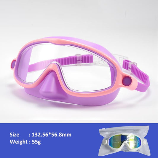 HD children's large frame waterproof and anti-fog swimming goggles
