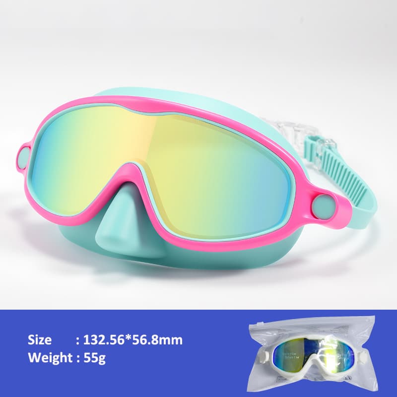 HD children's large frame waterproof and anti-fog swimming goggles