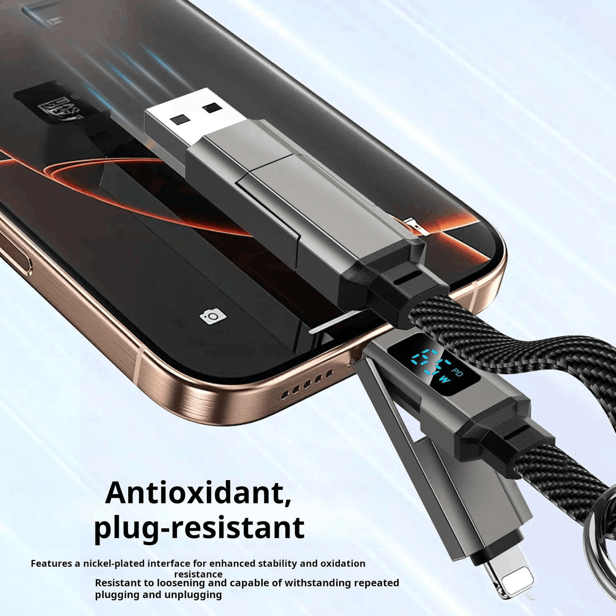 65W Digital Display Fast Charging Cable Keychain – On Keys