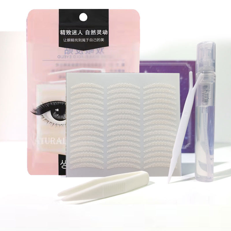 Mesh lace double eyelid tape, adheres instantly when wet