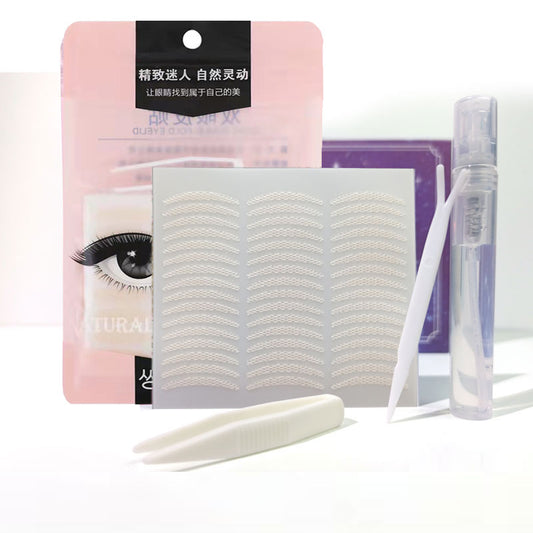 Mesh lace double eyelid tape, adheres instantly when wet