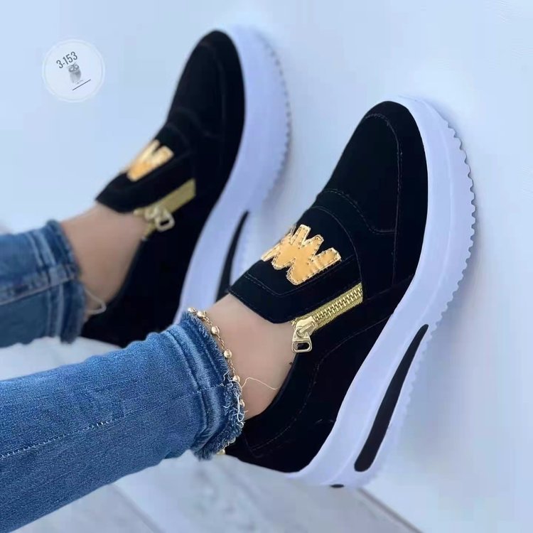 Women’s Platform Thick-Sole Side-Zip Casual Shoes